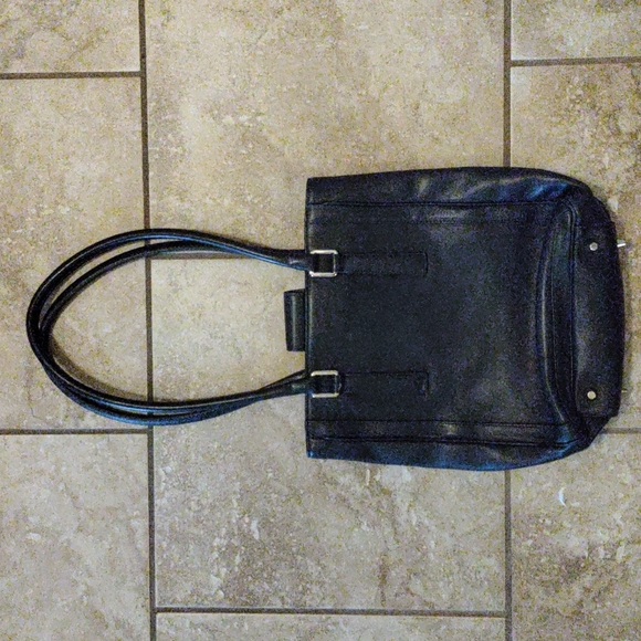 Coach Blue Black Purse Handbag Shoulder Bag Leather - Picture 4 of 6